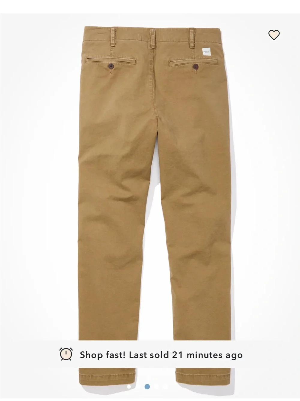 American Eagle Outfitters Khaki Relaxed Straight Chinos - Brown 33x30
